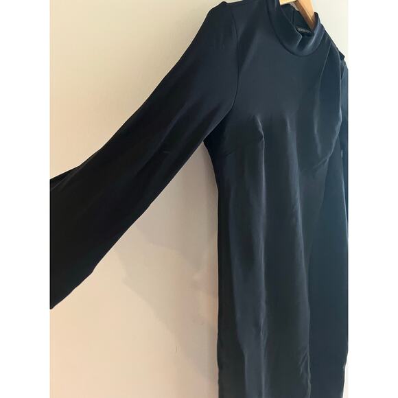 Boston Proper Long Sleeve Asymmetrical Dress Black Size Small JL - Picture 4 of 8